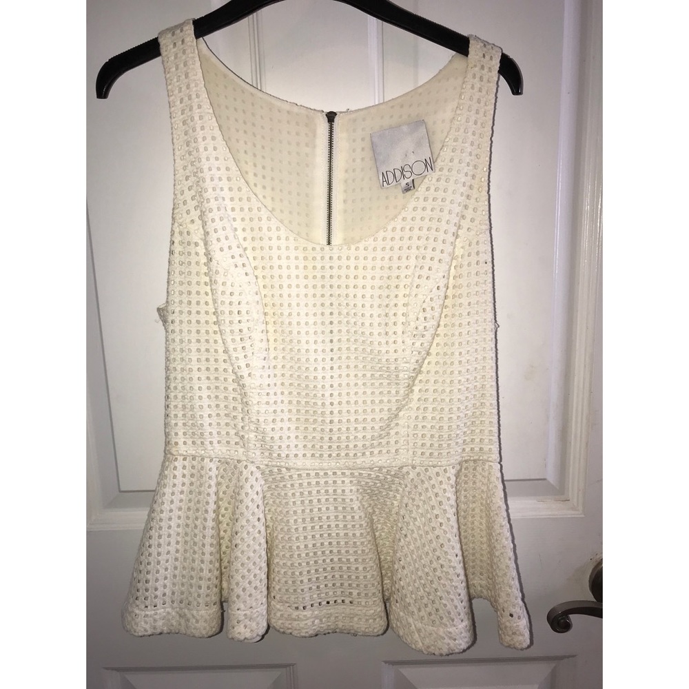 White peplum top